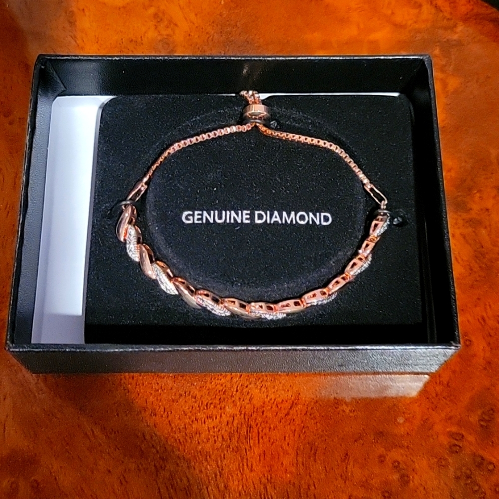 Diamond accent bolo bracelet